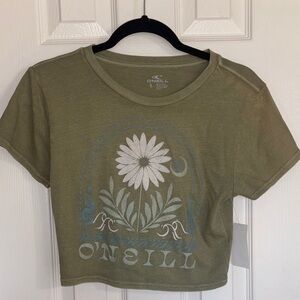 NWT O'Neill Sage Green Floral Crop Top